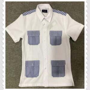 Chemise manche courte - Faconnable - Blanche - 4 poches