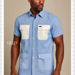 Les Habit - Manche Courte - Bleu Ciel - 4 poches