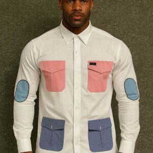 Faconnable - Chemise blanche manches longues 4 poches